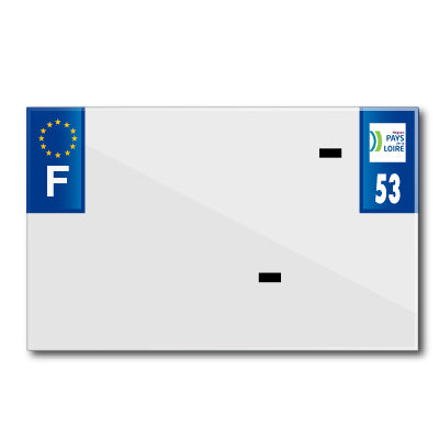 BANDE PLAQUE MOTO 210x130 POUR PVC VIERGE DEP. 53-EURO (VENDU A L'UNITE)