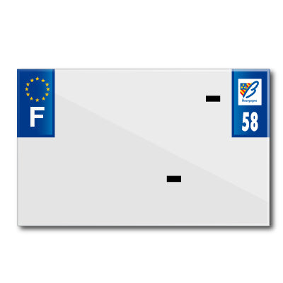 BANDE PLAQUE MOTO 210x130 POUR PVC VIERGE DEP. 58-EURO (VENDU A L'UNITE)