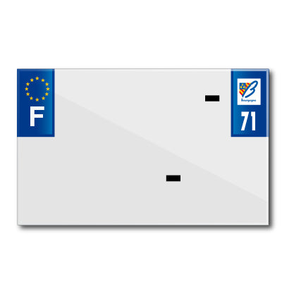 BANDE PLAQUE MOTO 210x130 POUR PVC VIERGE DEP. 71-EURO (VENDU A L'UNITE)