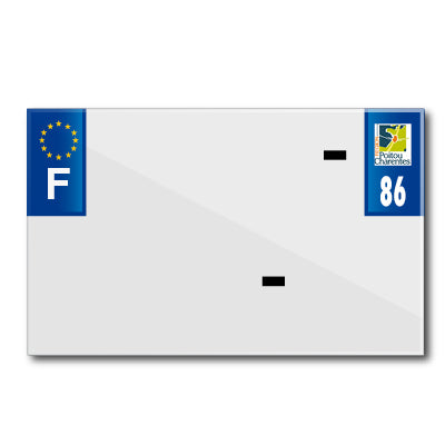 BANDE PLAQUE MOTO 210x130 POUR PVC VIERGE DEP. 86-EURO (VENDU A L'UNITE)