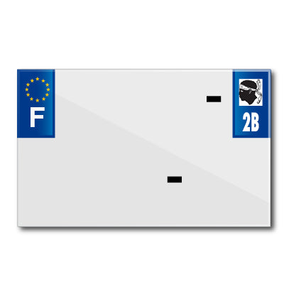 BANDE PLAQUE MOTO 210x130 POUR PVC VIERGE DEP.2B-EURO (VENDU A L'UNITE)