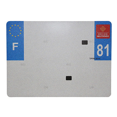 BANDE PLAQUE REMORQUE 275x200 POUR PVC VIERGE DEP. 81 avec EURO (VENDU A L'UNITE)