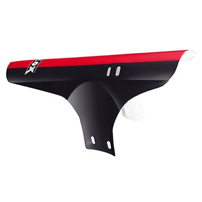 GARDE BOUE VTT AV VELOX COLORI NOIR-ROUGE FIXATION FOURCHE RILSAN