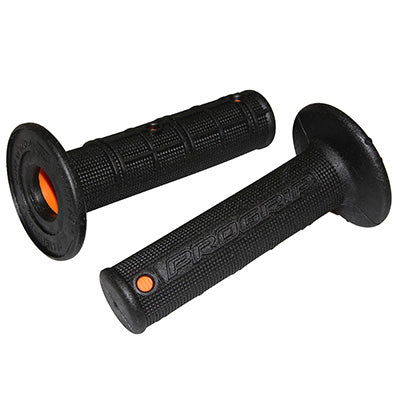 REVETEMENT POIGNEE PROGRIP MOTO OFF ROAD 799 DOUBLE DENSITE BASE COLOR ORANGE-NOIR CLOSED END 118mm (CROSS-MX) (PAIRE)