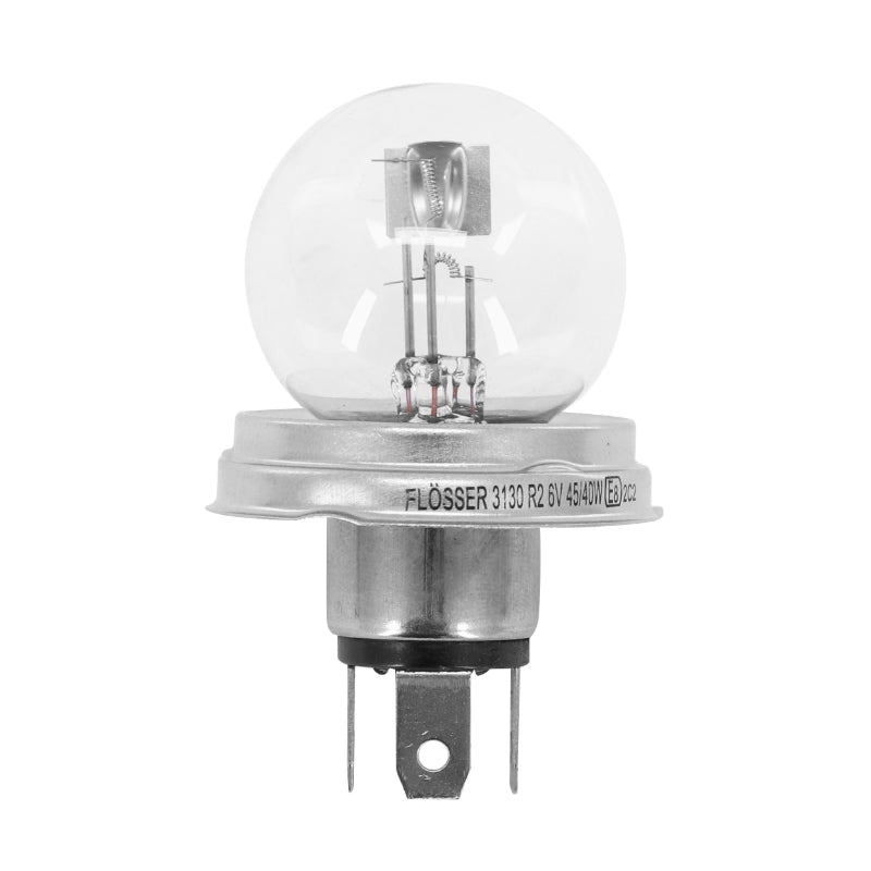 AMPOULE-LAMPE STANDARD  6V 45-40W CULOT P45t NORME R2 BLANC (PROJECTEUR) (VENDU A L'UNITE)  -FLOSSER-