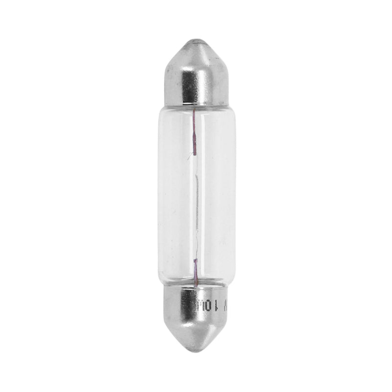 AMPOULE-LAMPE STANDARD 12V 10W CULOT SV 8.5-8 (11X40) NORME C5W NAVETTE BLANC (FEU DE POSITION) (VENDU A L UNITE)  -FLOSSER-