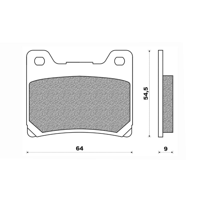 PLAQUETTE DE FREIN NEWFREN POUR YAMAHA 850 TDM 1991+2001, 900 XJS DIVERSION 1995+2003, 1100 BULLDOG 2002+2006, 1200 V-MAX 1991+2003   (L 64mm - H 54.5mm - P 9mm)  (FD0068TS)  (TOURING METAL FRITTE)