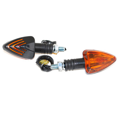 UNIVERSAL REPLAY MINI TRIANGLE INDICATOR WITH ORANGE-BLACK BULB (L 82mm - H 37mm - W 28mm) (PAIR) **