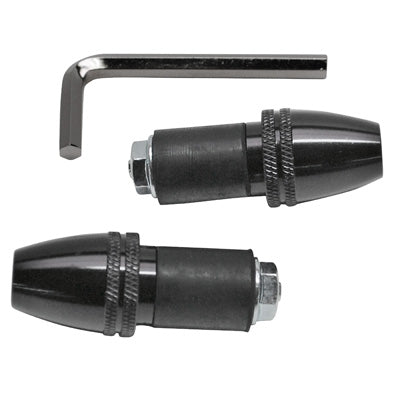 REPLAY TAPERED KNURLED BLACK HANDLEBAR END (PAIR)