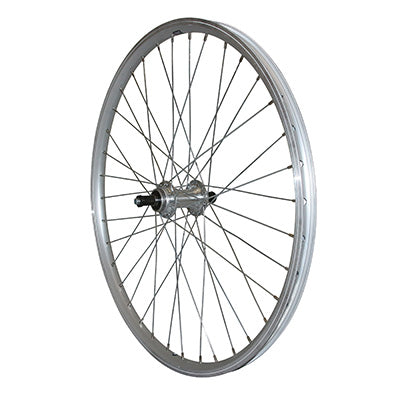 ROUE VTT PATIN BLOCAGE 24" ER10 ARRIERE ARGENT DOUBLE PAROI MOYEU ALU ROUE LIBRE 7-6V JANTE 19C