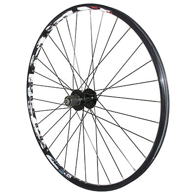 ROUE VTT DISQUE BLOCAGE 27.5" KARMA ARRIERE NOIR DOUBLE PAROI AVEC OEILLET MOYEU DISQUE 6 TROUS CASSETTE TYPE SHIMANO 11-10-9V 32 RAYONS JANTE 21C