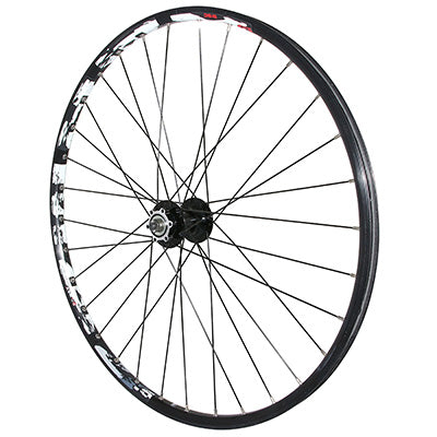 ROUE VTT DISQUE BLOCAGE 27.5" KARMA AVANT NOIR DOUBLE PAROI AVEC OEILLET MOYEU DISQUE 6 TROUS  32 RAYONS JANTE 21C 32 RAYONS JANTE 21C