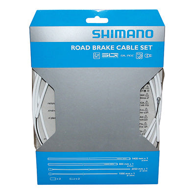 SHIMANO WITTE ROAD REM TRANSMISSIE-TEFLON KABEL (2 KABELS-2 SCHEDE TRANSMISSIE KIT)