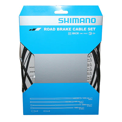 SHIMANO BLACK ROAD BRAKE TRANSMISSION-TEFLON CABLE (2CABLES-2 SHEATHES TRANSMISSION KIT)