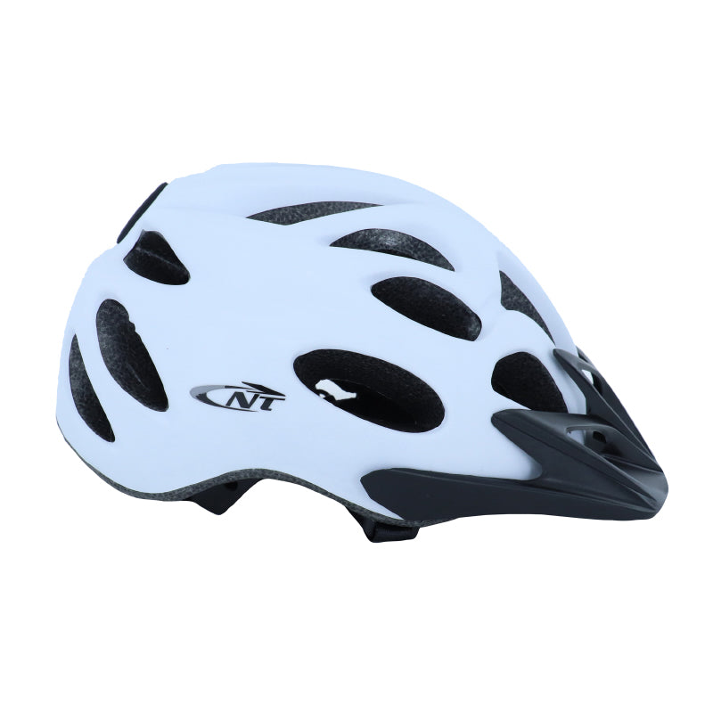 NEWTON CITY V2 ADULT CYCLING HELMET MATT WHITE WITH VISOR AND LOCK SIZE 55-58 + INCORPORATED LED LIGHTING (SOLD IN BOX)