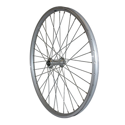 MTB WHEEL LOCKING PAD 24" ER10 FRONT SILVER DOUBLE WALL ALUMINUM HUB 19C RIM