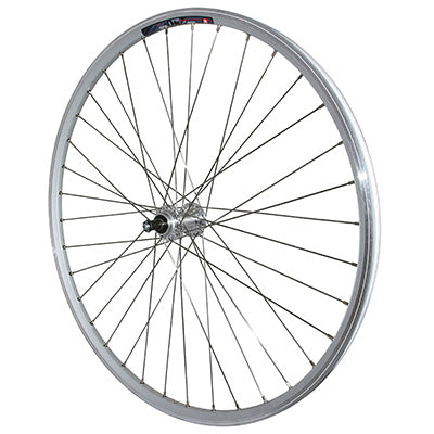 ROUE VTC PATIN BLOCAGE 700 x 35 - 28" M240 ARRIERE RENFORCE MOYEU MICHE MAGNUM ARGENT ROUE LIBRE 6-7V SPECIAL LOUEUR (JANTE DOUBLE PAROI AVEC OEILLETS-RAYONNAGE INOX)  JANTE 19C 36 RAYONS