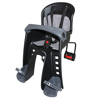 POLISPORT FRONT BABY CARRIER-CHILD SEAT TO FIX ON BILBY JUNIOR FRAME BLACK GREY CUSHION (9 TO 15KGS) APPROVED EN 14344