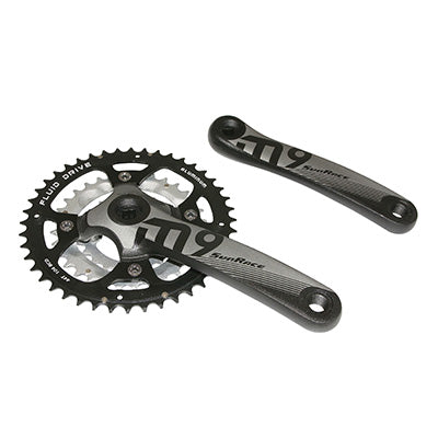 SUNRACE MTB CRANKSTEL 7-8-9S. M9 ALU ZWART 175 mm 44-32-22 (HUIS lg122,5 mm)