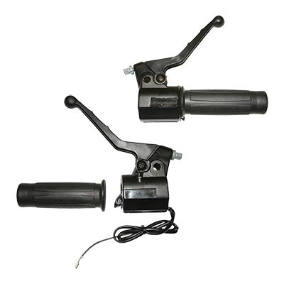 ADAPTABLE MOPED THROTTLE-BRAKE HANDLE PEUGEOT 103 MVL-SP NEW MODEL WITH DECOMPRESSOR LEVER AND BLACK CHOKE (PAIR) -P2R-