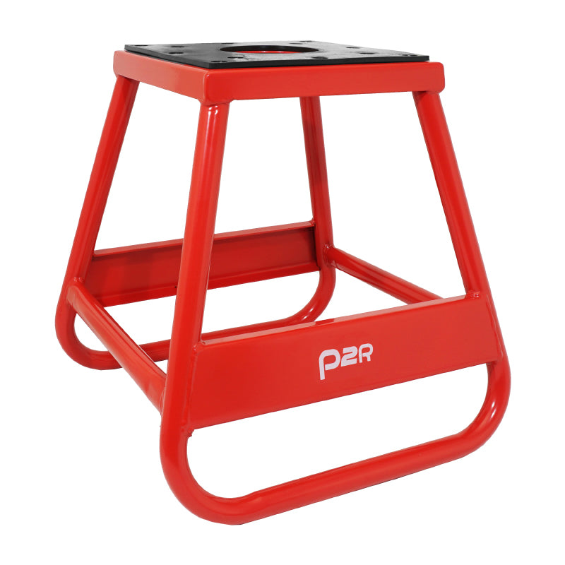 TREPIED-LEVE-BEQUILLE MOTO CROSS P2R STAND FIXE TABOURET ACIER ROUGE