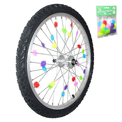 MULTICOLOR WHEEL DECORATION CLIP-ON SPOKE FIXING (SOLD IN BAG OF 24PCS)