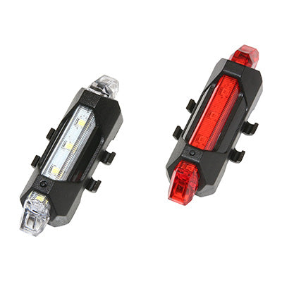 ECLAIRAGE VELO USB KIT LENS SUR CINTRE-TIGE DE SELLE 5 LEDS 2 FONCTIONS NOIR (LIVRE AVEC 2 ELASTIQUES SUPPLEMENTAIRES POUR COMPATIBILITE SUR HAUBANS)