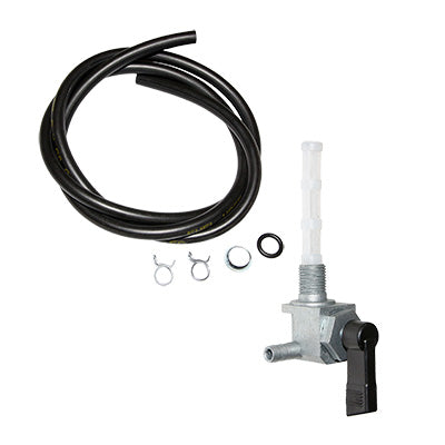 ROBINET ESSENCE CYCLO ADAPTABLE MBK 51, 41, CLUB (MOTEUR AV10) AVEC DURITE NOIR + COLLIERS