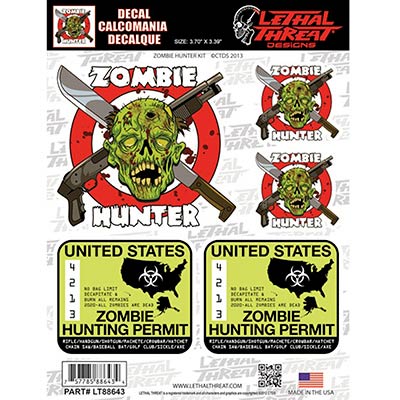 STICKER-STICKER LETHAL THREAT ZOMBIE HUNTER KIT (150x200mm) (LT88643)