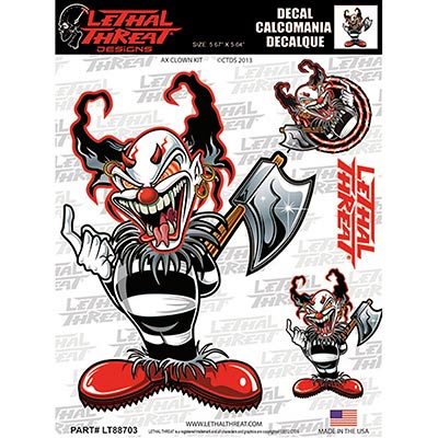 ADHESIVE-STICKER LETHAL THREAT KILLER CLOWN SET (150x200mm) (LT88703)