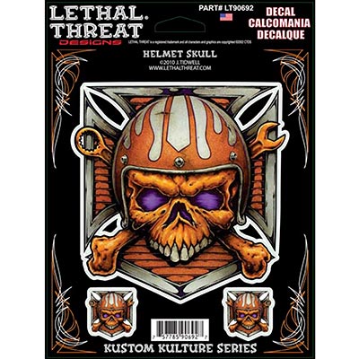 STICKER-STICKER LETHAL THREAT HELMET SKULL (150x200mm) (LT90692)