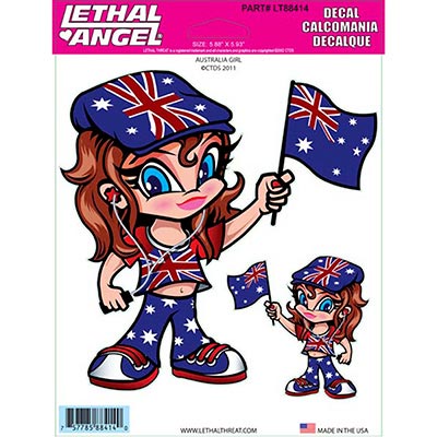 AUTOCOLLANT-STICKER LETHAL THREAT AUSTRALIA GIRL (150x200mm) (LT88414)