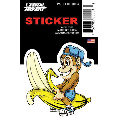 AUTOCOLLANT-STICKER LETHAL THREAT MINI VILAIN SINGE BANANA (60x80mm)