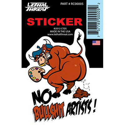 AUTOCOLLANT-STICKER LETHAL THREAT MINI VILAIN BULL SHIT (60x80mm)