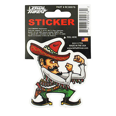 AUTOCOLLANT-STICKER LETHAL THREAT MINI VILAIN MEXICAIN BAGARRE (60x80mm)