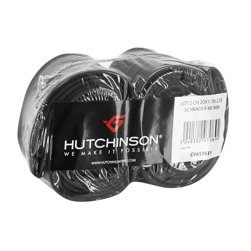 BICYCLE INNER TUBE 20 x 1.70-2.35 HUTCHINSON STANDARD VALVE 40mm (SOLD IN SET OF 2)