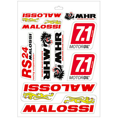 AUTOCOLLANT-STICKER MALOSSI ASSORTI (24,5 x 35 cm) (PLANCHE)