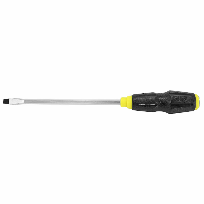 FLAT SCREWDRIVER 8 mm L 200 mm CHROME-VANADIUM HEXAGONAL SHANK WITH STRIKING BIT (WITH SUPPORT) -P2R-