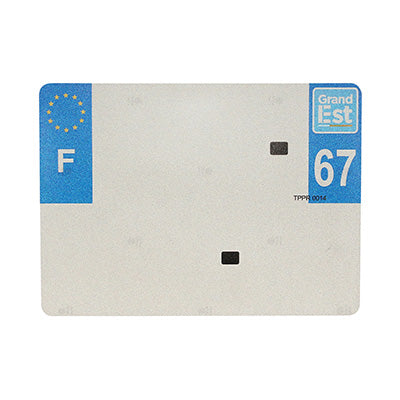 BANDE PLAQUE REMORQUE 275x200 POUR PVC VIERGE DEP. 67 avec EURO (VENDU A L'UNITE)