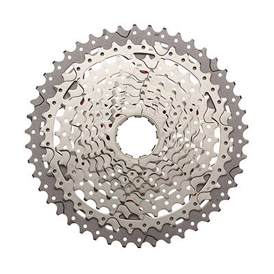 10V-CASSETTE. SUNRACE MX3 11-46 MTB VOOR SHIMANO METALLIC ZILVER (BOEK IN DOOS) (11-13-15-18-21-24-28-34-40-46)