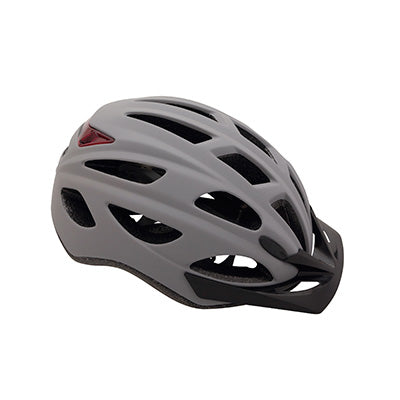 CASQUE VELO CITY ADULTE POLISPORT CITYGO GRIS MAT TAILLE 58-61 SYSTEM QUICK LOCK AVEC LUMIERE INTEGREE