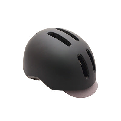 CASQUE VELO CITY ADULTE POLISPORT COMMUTER IN-MOLD NOIR MAT AVEC VISIERE GRISE TAILLE 58-61 SYSTEM QUICK LOCK AVEC LUMIERE INTEGREE