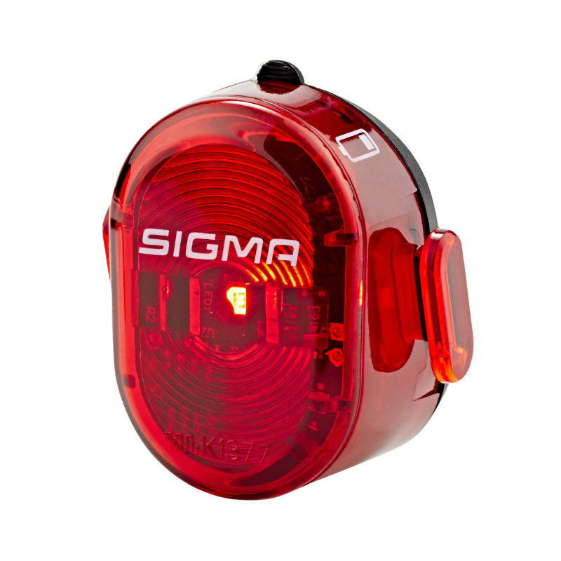 SIGMA NUGGET II FLASH ACHTER USB FIETSLICHT OP ZADELPEN (5H AUTONOMIE NORMALE MODUS EN 8H FLASH MODE) ZWART