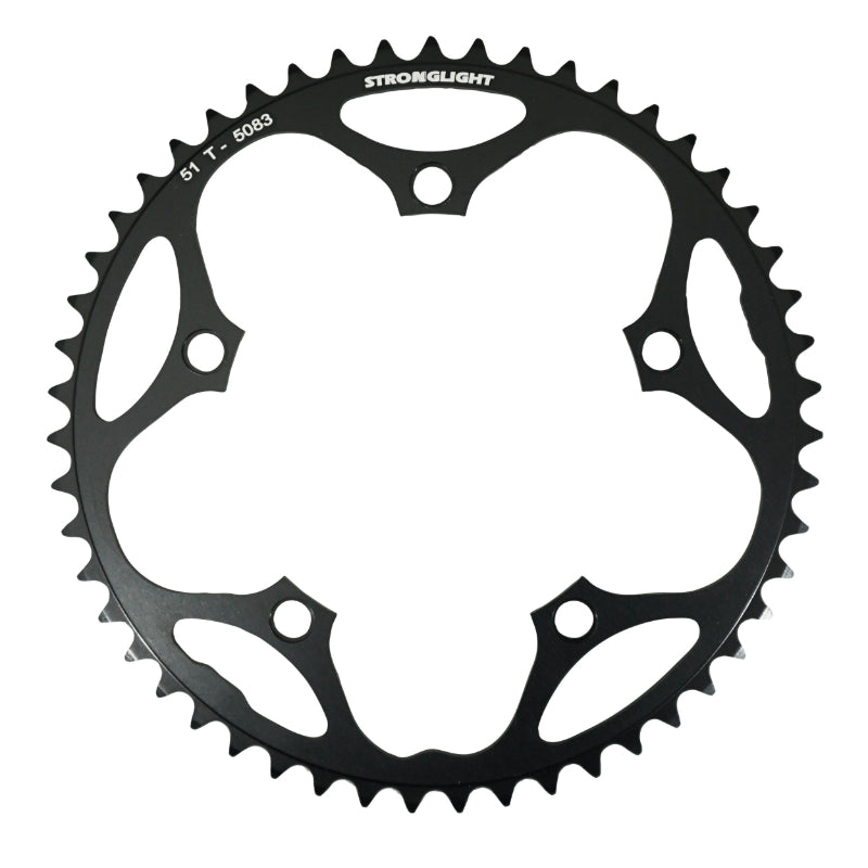 ROAD CHAINRING 5BRA D.130 STRONGLIGHT DURAL 51DTS BLACK SHIMANO TYPE 8-9S.