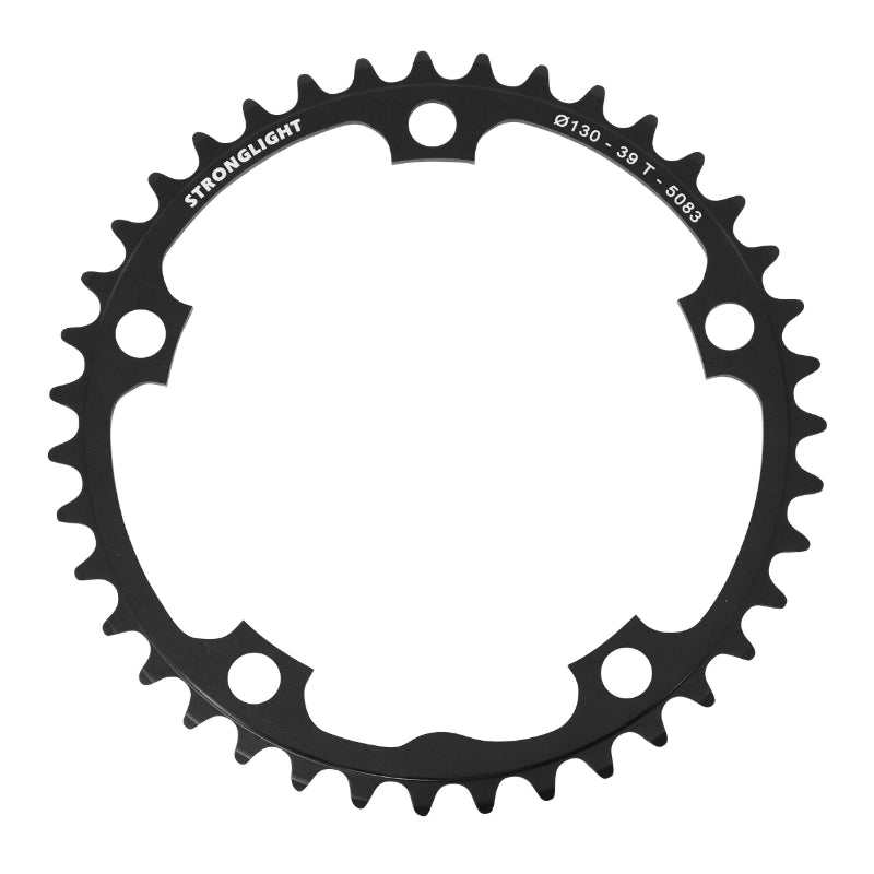 ROAD CHAINRING 5BRA D.130 STRONGLIGHT DURAL 39TTS BLACK INTERIOR SHIMANO TYPE 8-9S.