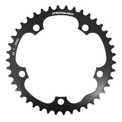 ROAD CHAINRING 5BRA D.130 STRONGLIGHT DURAL 42TTS BLACK INTERIOR SHIMANO TYPE 8-9S.