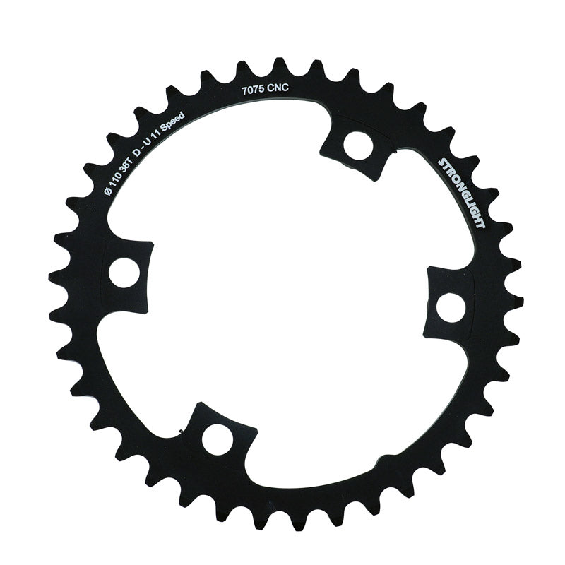 ROAD CHAINRING 4BRA D.110 FOR SHIMANO ULTEGRA 6800 STRONGLIGHT 38T INTERIOR COMPATIBLE DURA-ACE 9000 BLACK ALU 7075 11V.