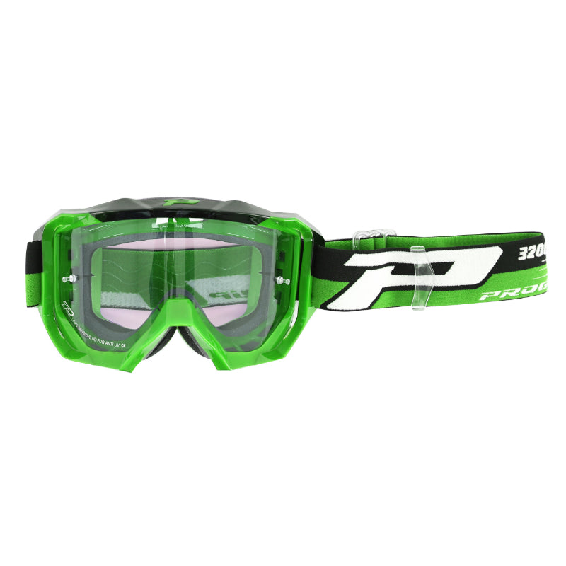 MASQUE-LUNETTES CROSS PROGRIP 3200 LS VENOM VERT ECRAN TRANSPARENT LIGHT SENSITIVE ANTI-RAYURES-ANTI U.V.-ANTI-BUEE (HOMOLOGUE CE-EN-N° AC-96025 REV.2)