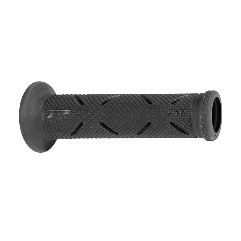 REVETEMENT POIGNEE PROGRIP MOTO ON ROAD 717 DOUBLE DENSITE NOIR-TITANE OPEN END 122mm (PAIRE)