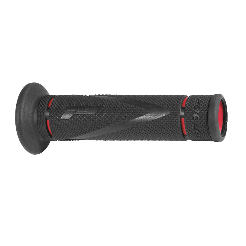 REVETEMENT POIGNEE PROGRIP MOTO ON ROAD 838 DOUBLE DENSITE NOIR-ROUGE OPEN END 122mm (PAIRE)